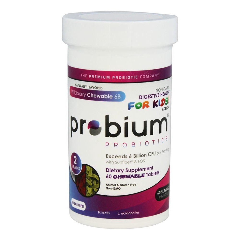 Probium Probiotics Digestive Health for Kids, Wild Berry Chewable 6B, 60 Ea